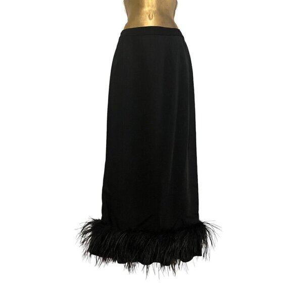 American Vintage Dresses & Skirts - NWT Vintage Donna Vinci Skirt 8 Maxi Ostrich Feather Goth Witch Evening Cocktail